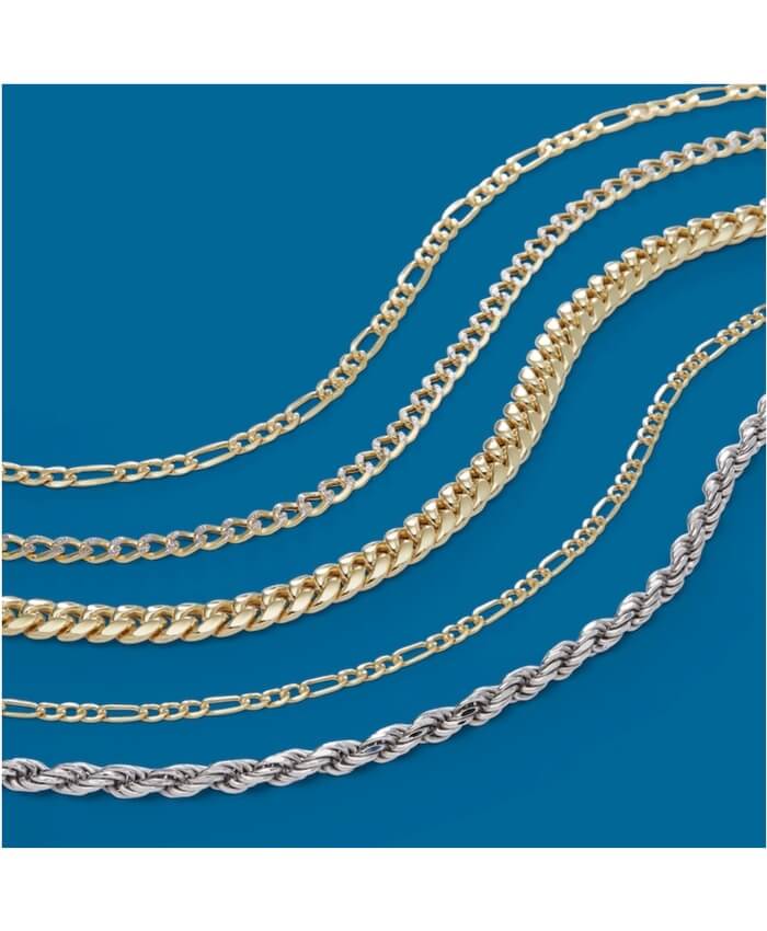 Cuban Curb Chain Necklace in 10K Semi-Solid Two-Tone Gold - 22